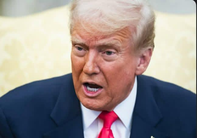 President Donald Trump in white house.