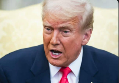 President Donald Trump in white house.